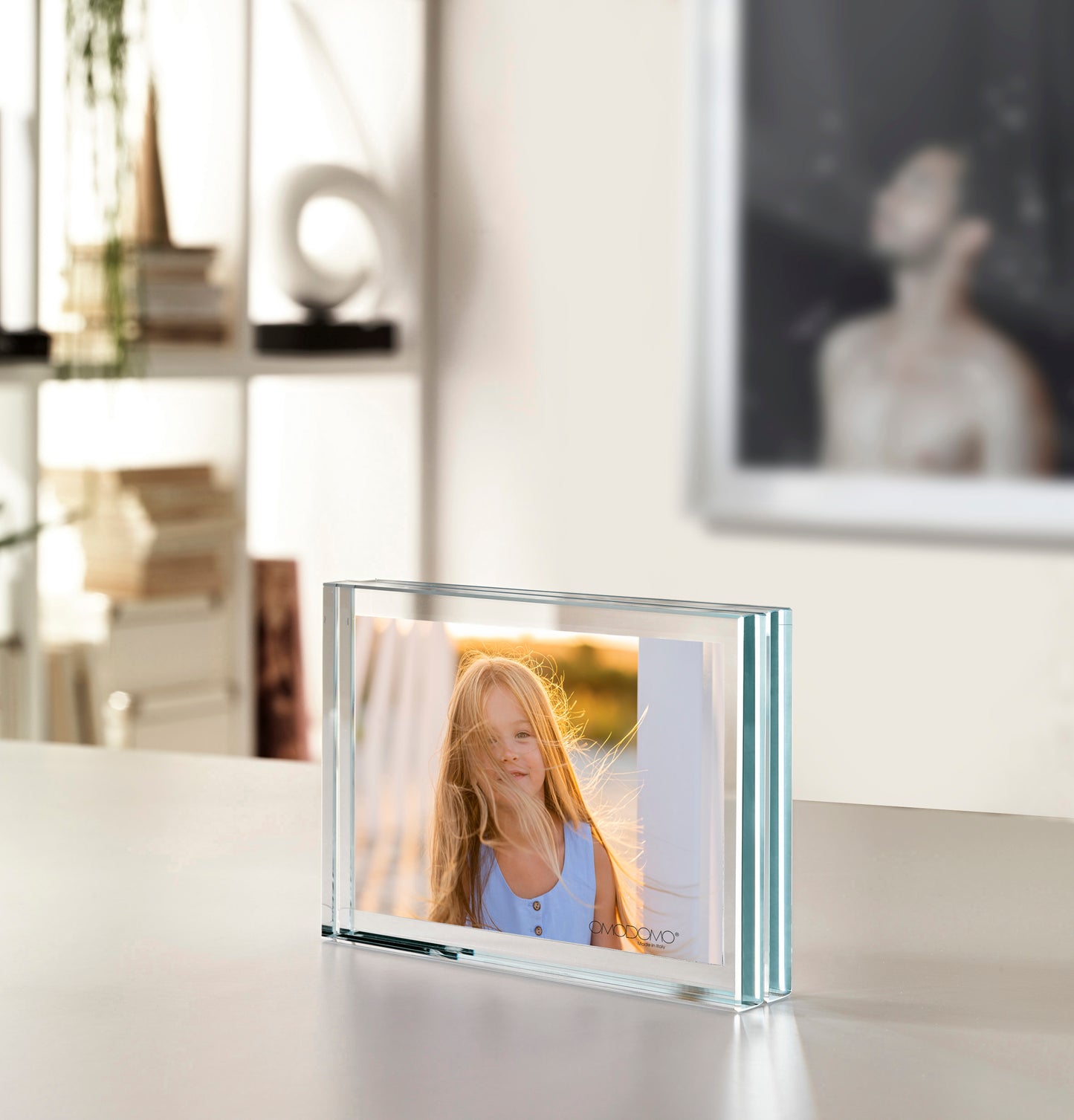 Brick – Portafoto in cristallo extrachiaro a doppia lastra Made in Italy