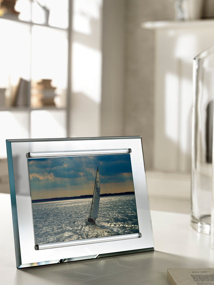 Grey – Portafoto in cristallo specchiato grigio Made in Italy