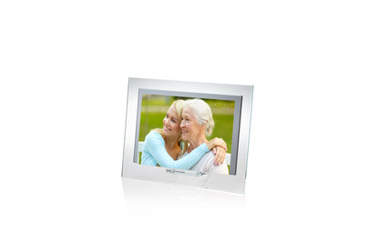 Frame – Portafoto in cristallo extrachiaro e cristallo specchiato grigio