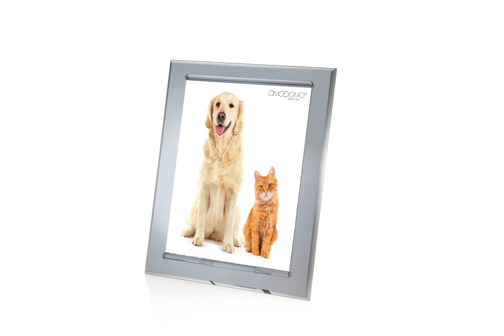 Grey – Portafoto in cristallo specchiato grigio Made in Italy