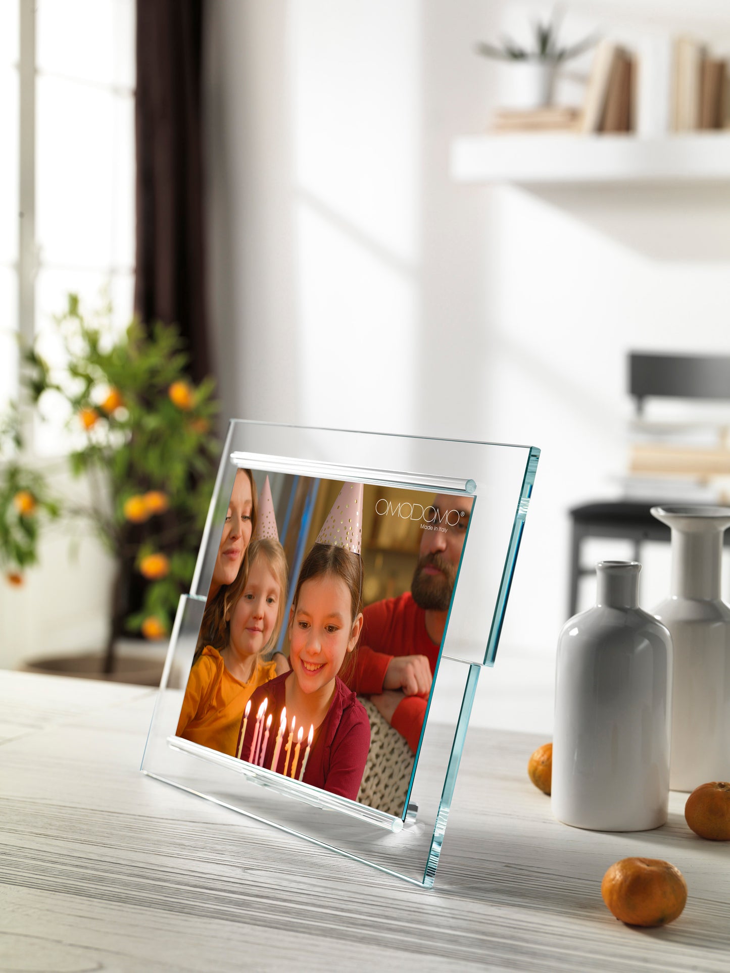 Slide–Portafoto in cristallo extrachiaro 8 mm Made in Italy