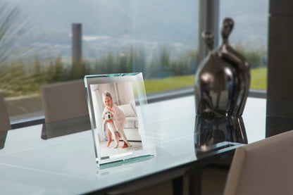 Axi — Portafoto in cristallo extrachiaro 12 mm | Taglio asimmetrico Made in Italy | Omodomo