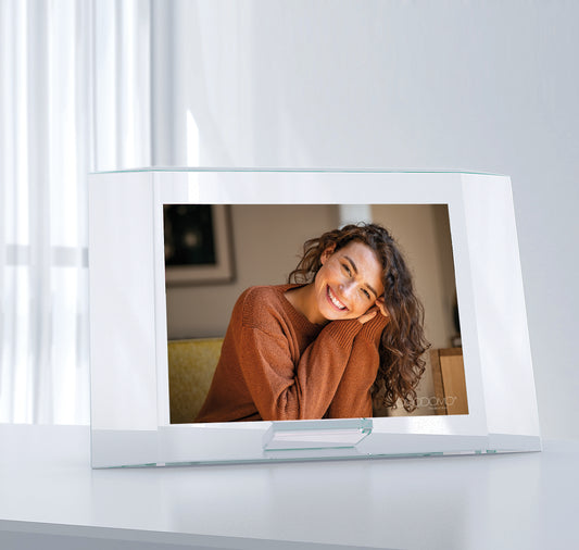 Aki – Portafoto in cristallo extrachiaro Made in Italy