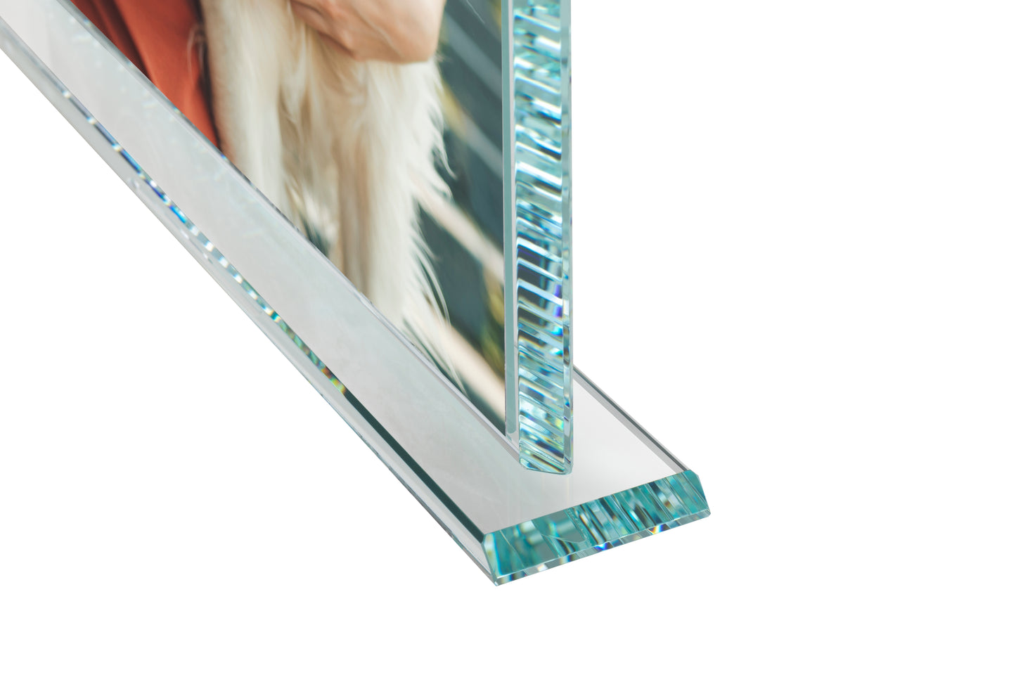 Trilux – Portafoto in cristallo extrachiaro 8 mm bordi molati e inclinati 45° Made in Italy