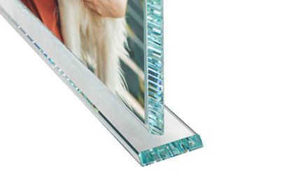 Trilux – Portafoto in cristallo extrachiaro 8 mm bordi molati e inclinati 45° Made in Italy