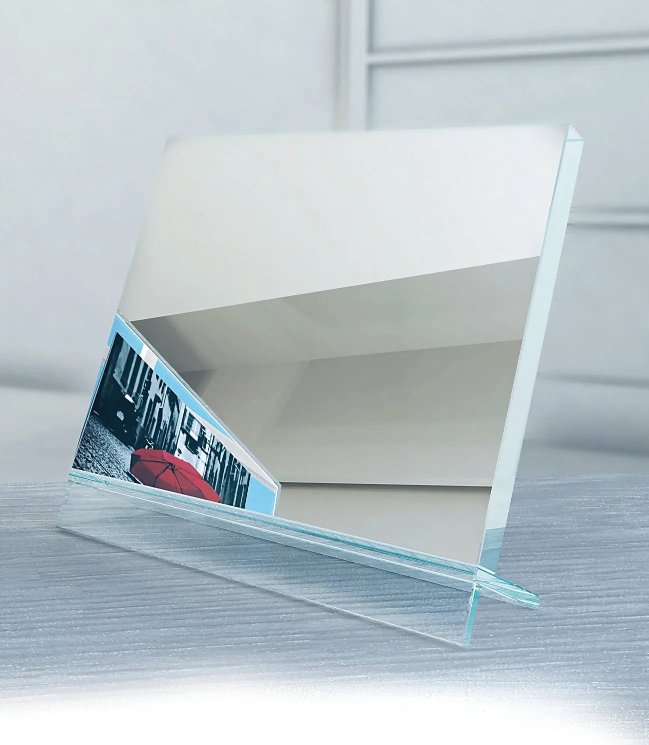 Make-up — Specchiera minimal in cristallo extrachiaro 12 mm | Made in Italy | Omodomo