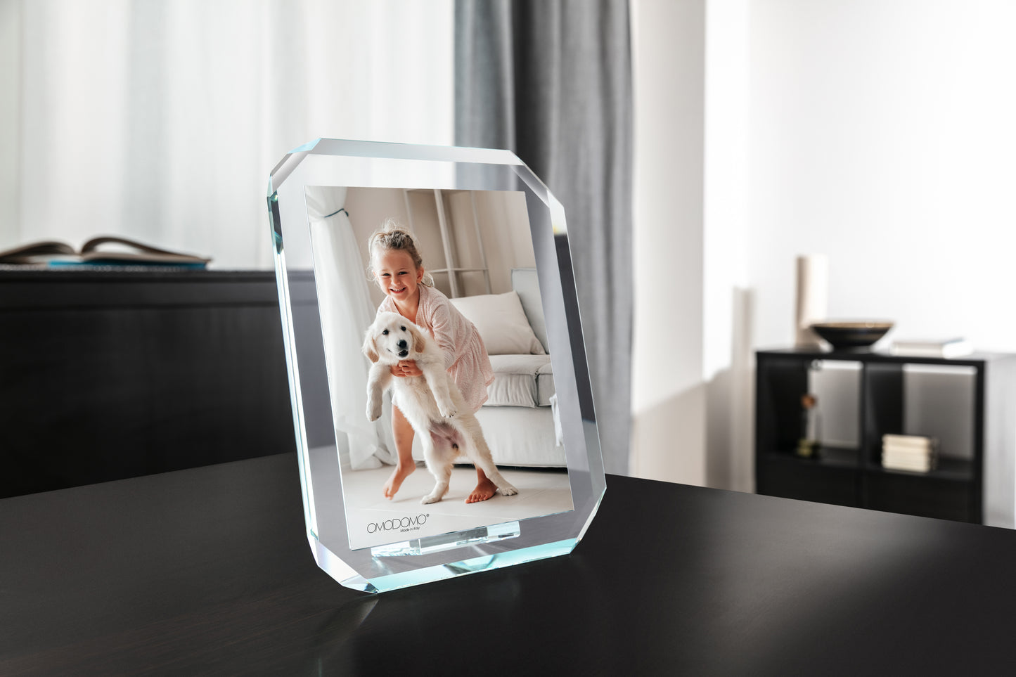 Otto – Extra-clear crystal photo frame Made in Italy 