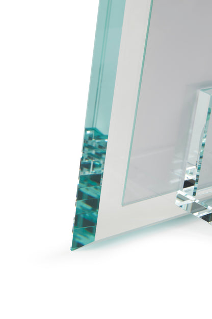 Quattro–Portafoto in cristallo extrachiaro 12 mm bordi molati 45° Made in Italy