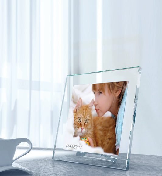 Quadra – Portafoto  in cristallo extrachiaro 12 mm Made in Italy