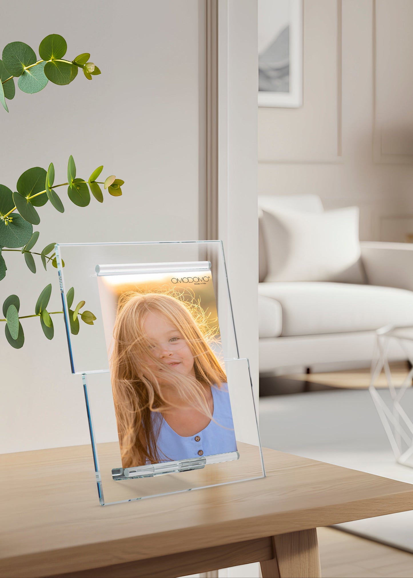 Slide–Portafoto in cristallo extrachiaro 8 mm Made in Italy